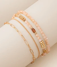 4 Pack Beaded Bracelet Set