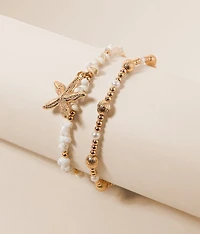 2 Pack Starfish Bracelet Set