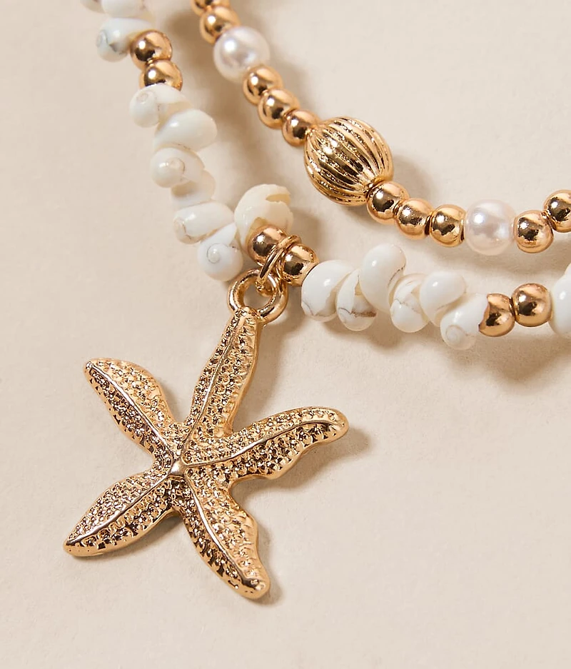 2 Pack Starfish Bracelet Set