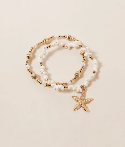 2 Pack Starfish Bracelet Set