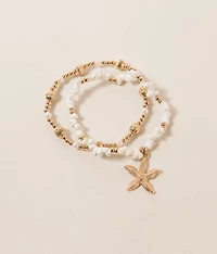 2 Pack Starfish Bracelet Set