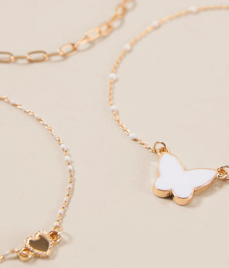 3 Pack Butterfly Bracelet Set