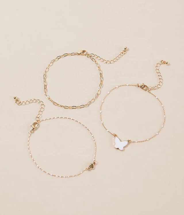 3 Pack Butterfly Bracelet Set