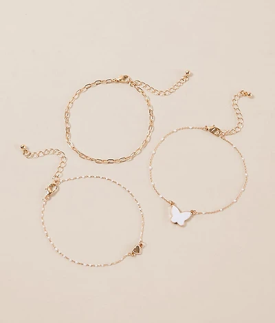 3 Pack Butterfly Bracelet Set