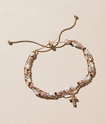 Beaded Cross Bracelet