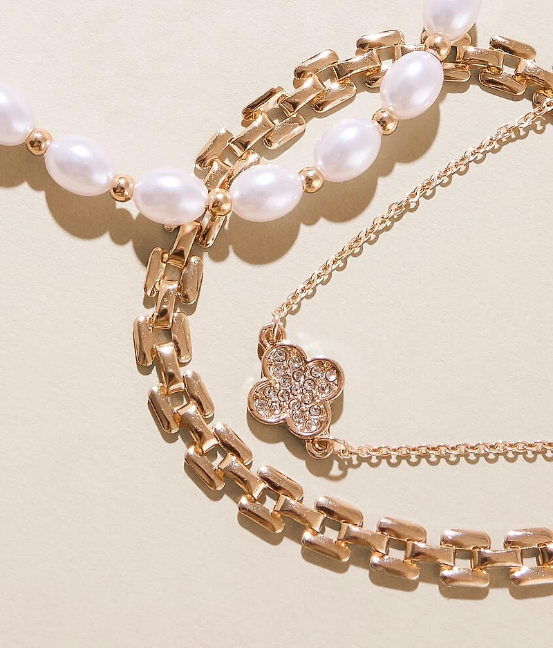 3 Pack Rhinestone Bracelet Set