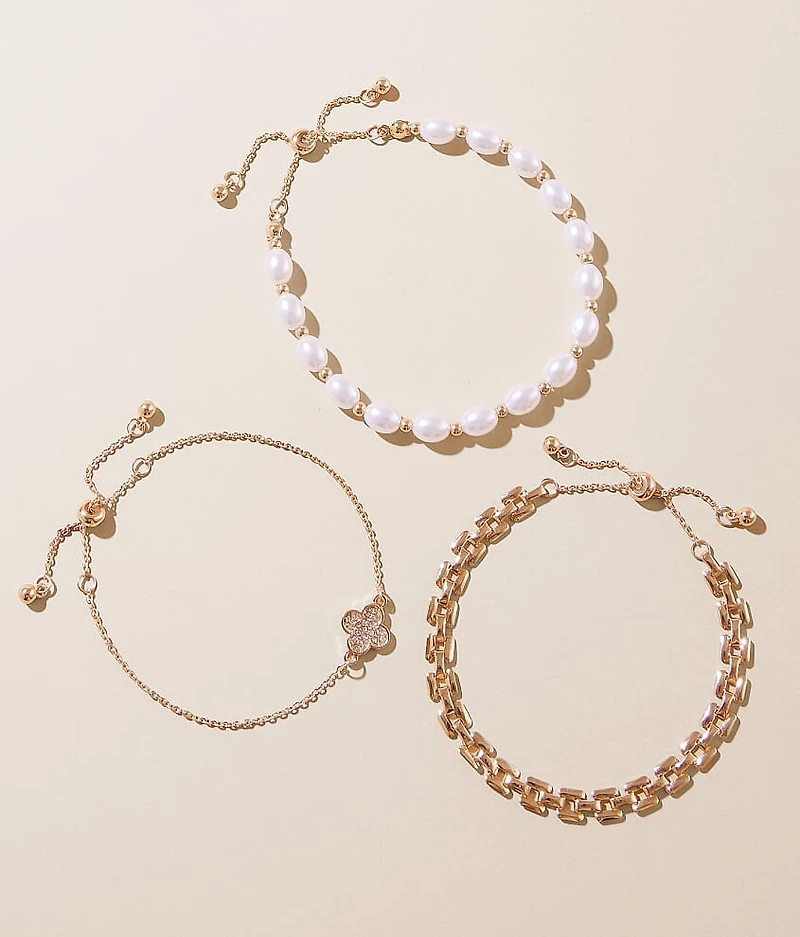 3 Pack Rhinestone Bracelet Set