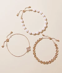 3 Pack Rhinestone Bracelet Set