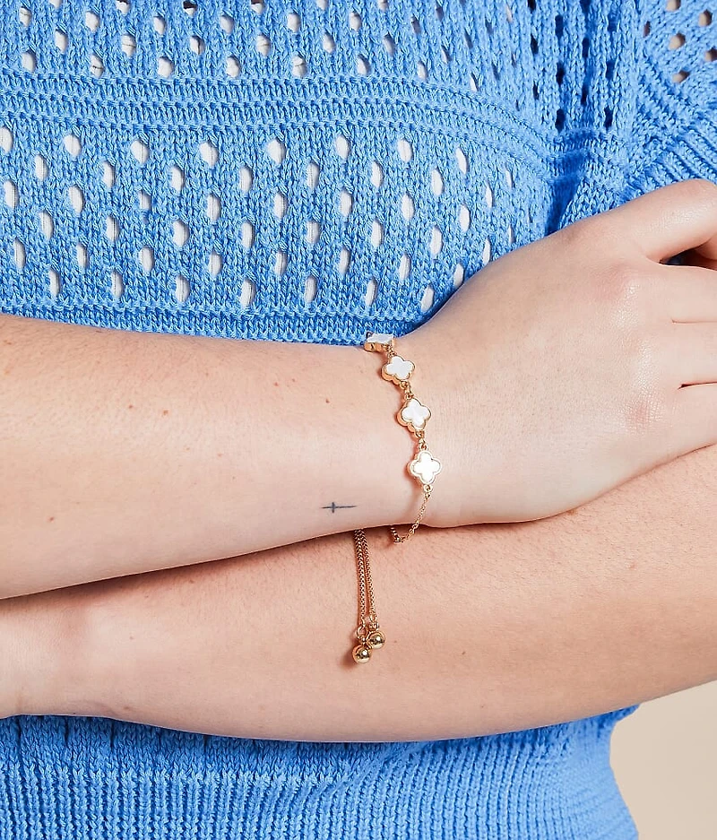 Mother Of Pearl Clover Bracelet