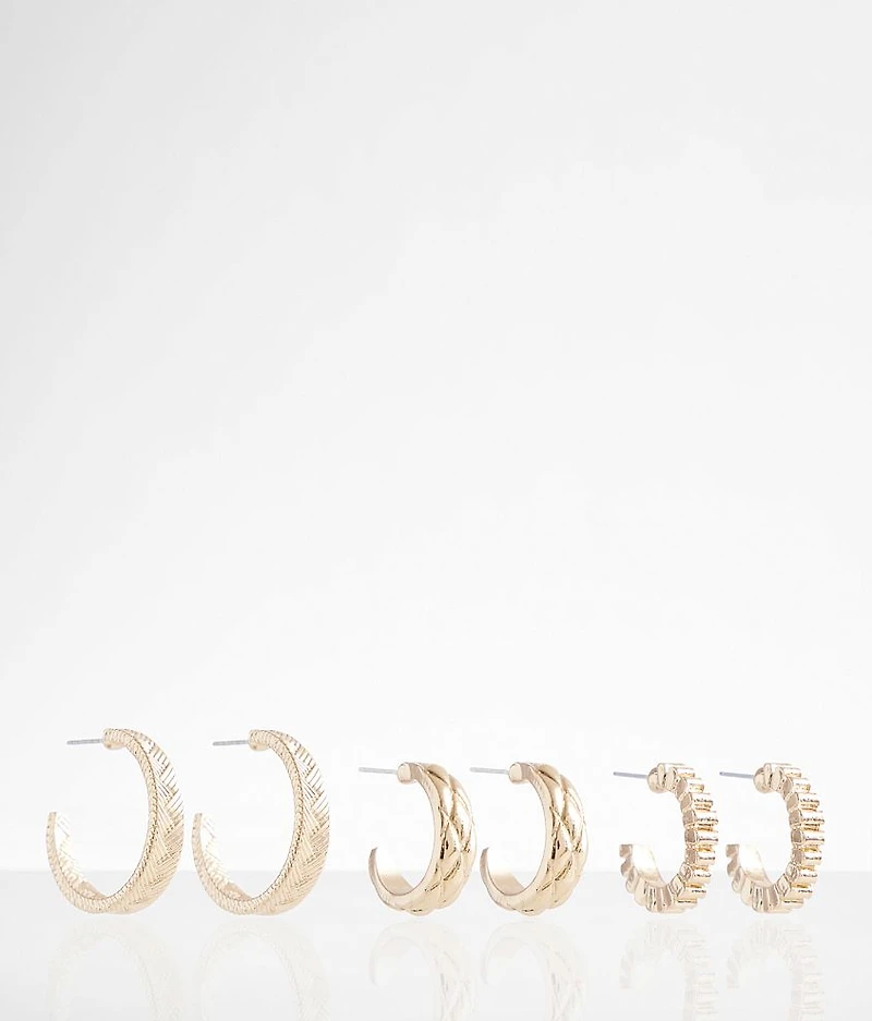 3 Pack Hoop Earring Set