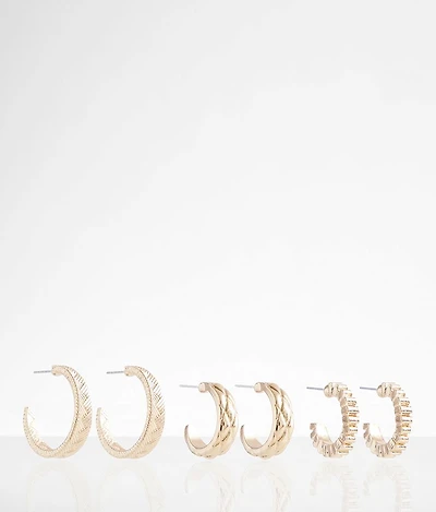 3 Pack Hoop Earring Set