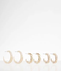 3 Pack Hoop Earring Set