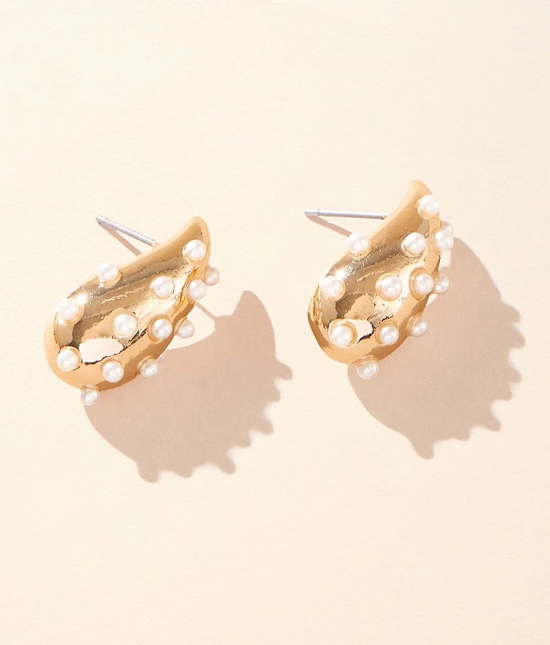 Faux Pearl Teardrop Earring