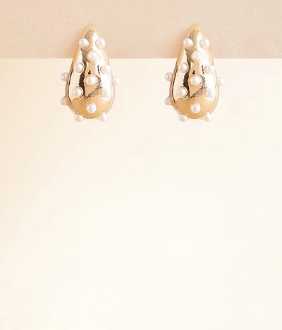 Faux Pearl Teardrop Earring