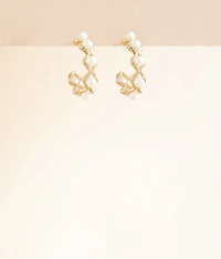 Faux Pearl Hoop Earring