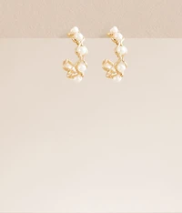 Faux Pearl Hoop Earring