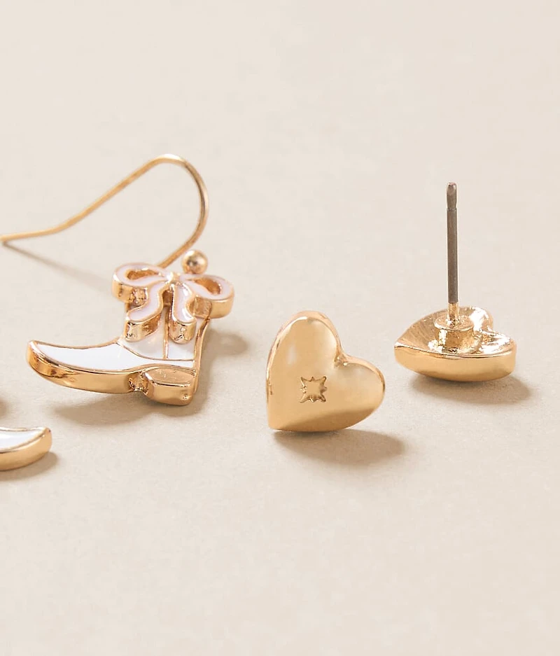 6 Pack Mixed Girly Earring Set