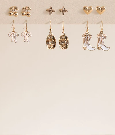 6 Pack Mixed Girly Earring Set