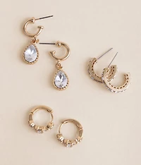 3 Pack Glitz Earring Set