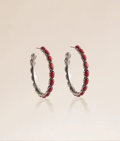 Stone Hoop Earring