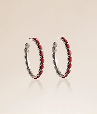 Stone Hoop Earring