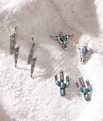 3 Pack Turquoise Earring Set