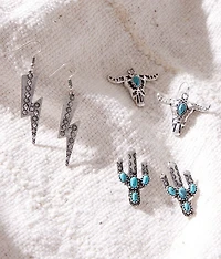 3 Pack Turquoise Earring Set