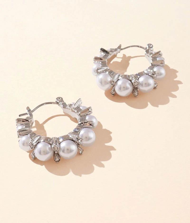 Faux Pearl Hoop Earring