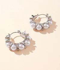 Faux Pearl Hoop Earring