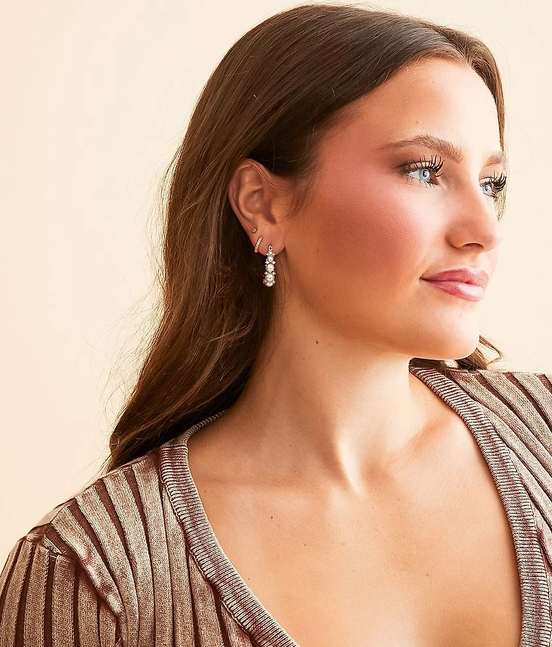 Faux Pearl Hoop Earring