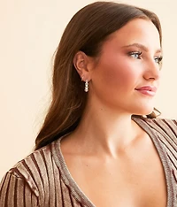Faux Pearl Hoop Earring