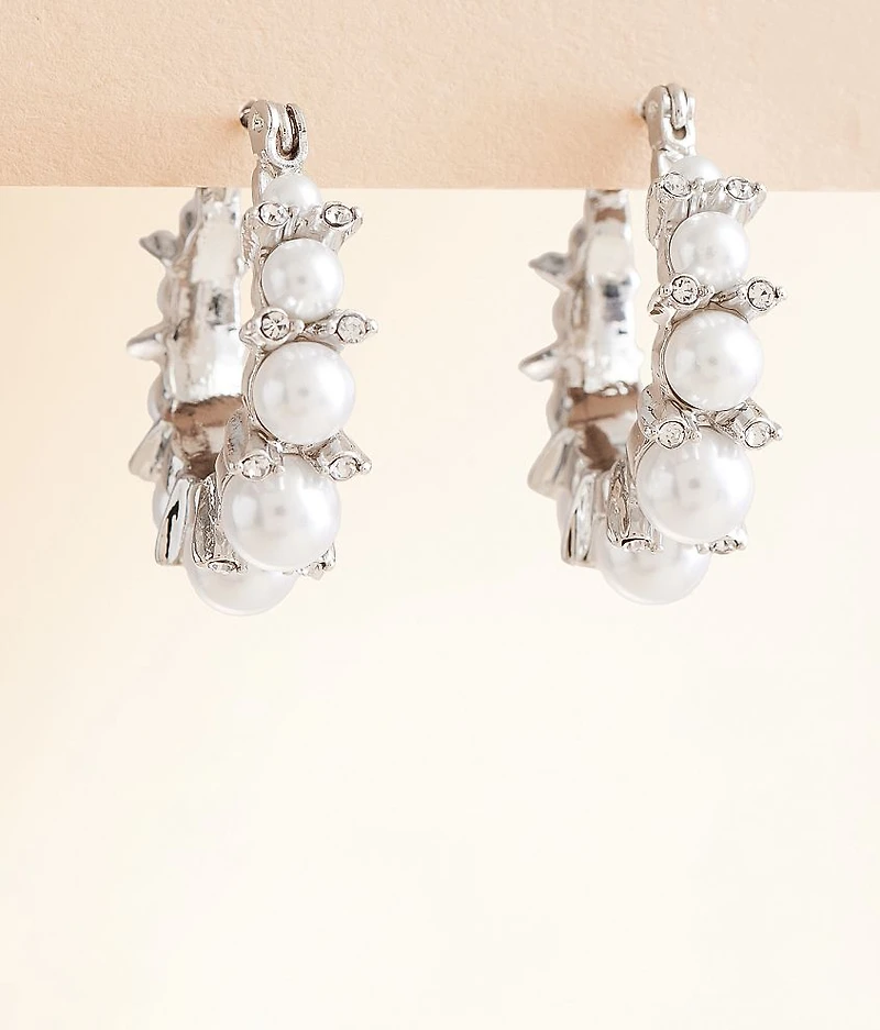 Faux Pearl Hoop Earring