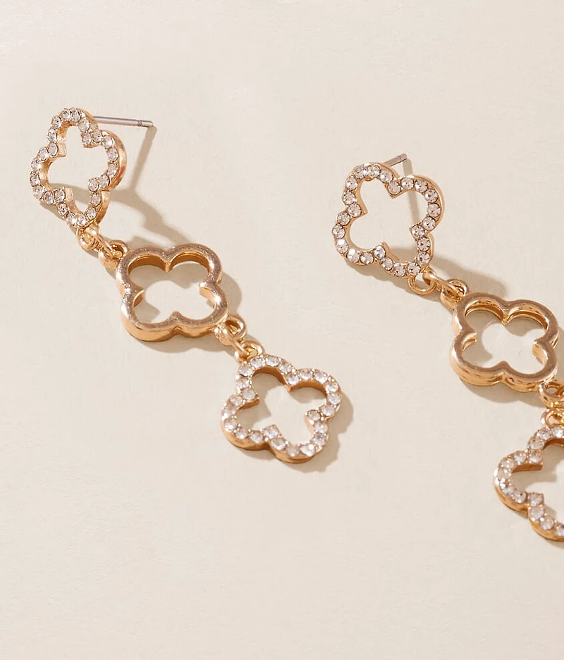 Glitz Clover Drop Earring
