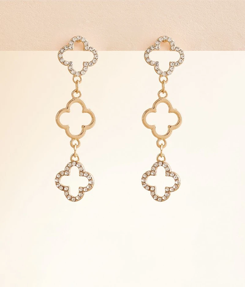 Glitz Clover Drop Earring