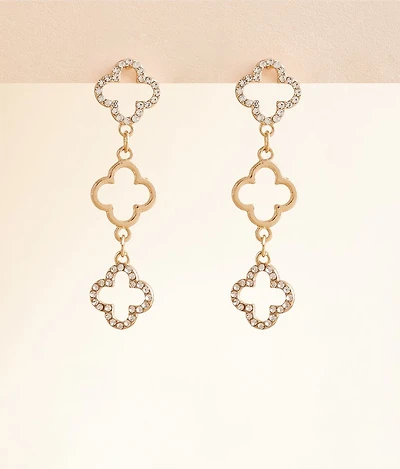 Glitz Clover Drop Earring
