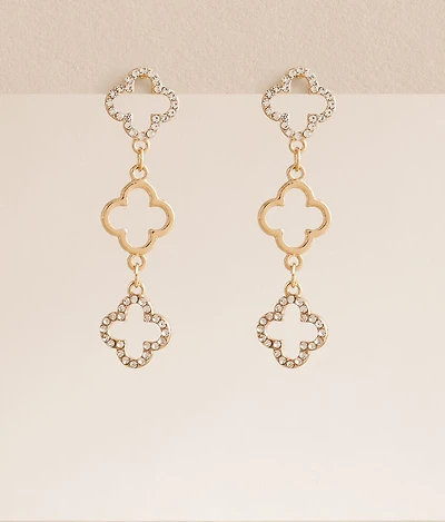 Glitz Clover Drop Earring