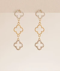 Glitz Clover Drop Earring