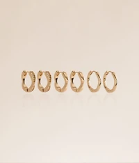 3 Pack Mixed Hoop Earring Set