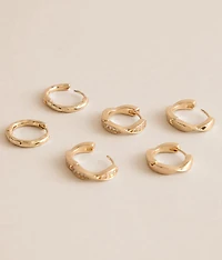 3 Pack Mixed Hoop Earring Set
