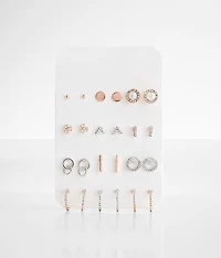 12 Pack Stud Earring Set