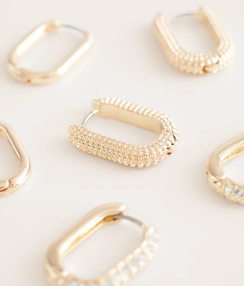 3 Pack Hoop Earring Set