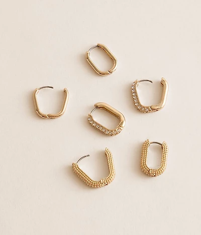 3 Pack Hoop Earring Set
