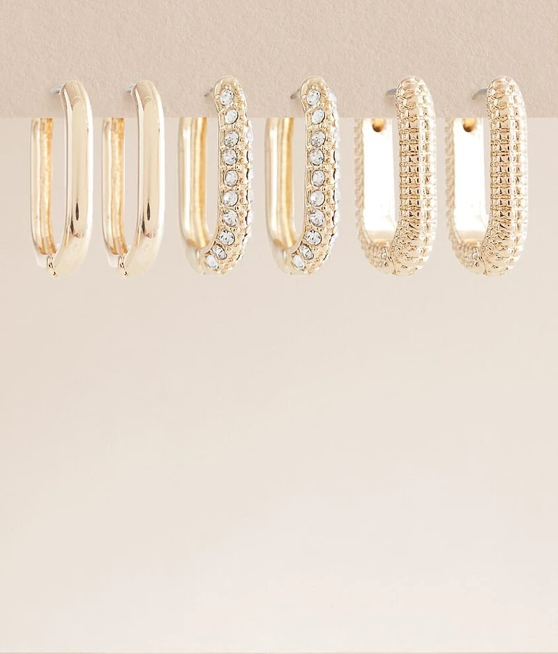 3 Pack Hoop Earring Set