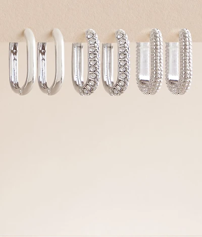 3 Pack Hoop Earring Set