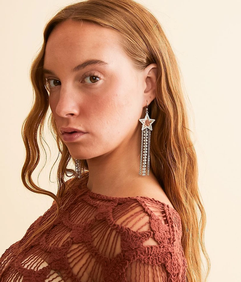 Star Glitz Fringe Drop Earring