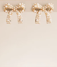 Faux Pearl Bow Earring