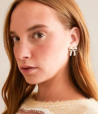 Faux Pearl Bow Earring