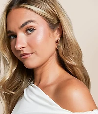 Checkered Heart Hoop Earrings