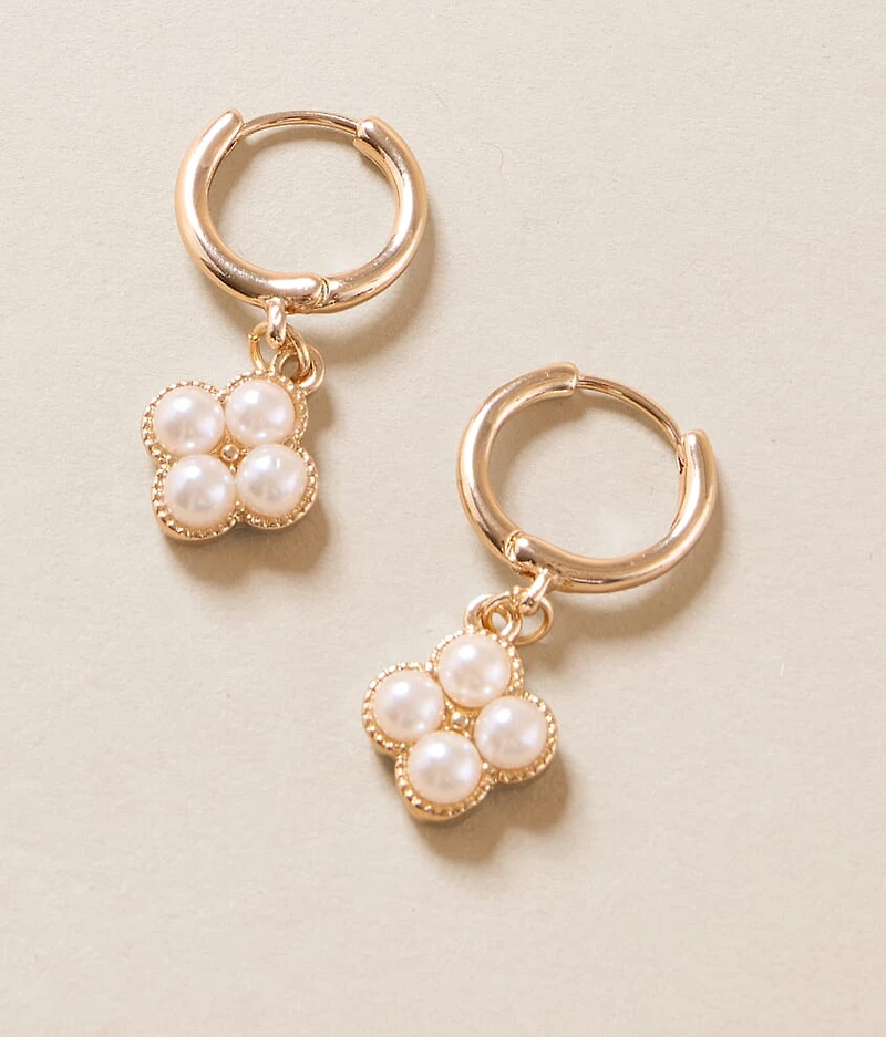 Faux Pearl Hoop Earring