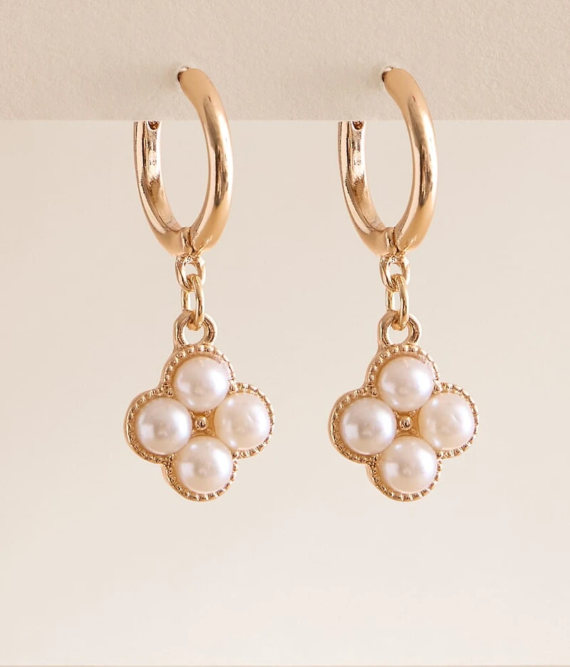 Faux Pearl Hoop Earring